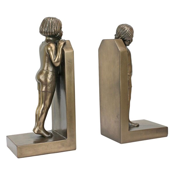 Design Toscano Simplicity (1913) art Deco Children Sculptural Bookend Pair - PD3526