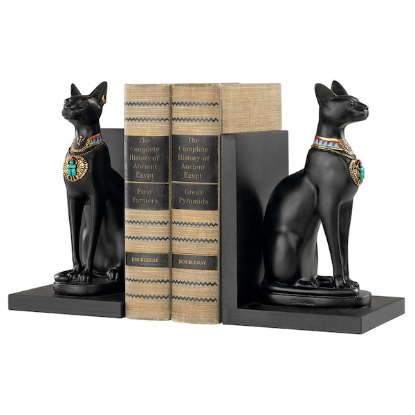 Design Toscano Bastet Cat Goddess of Ancient Egypt Sculptural Bookends - JQ7905