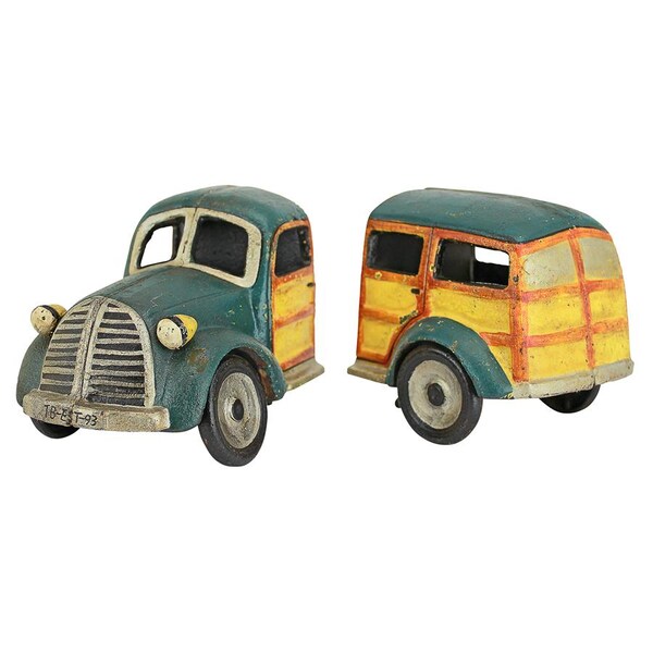 Design Toscano Woodie Wagon Cast Iron Sculptural Bookend Pair - SP2155