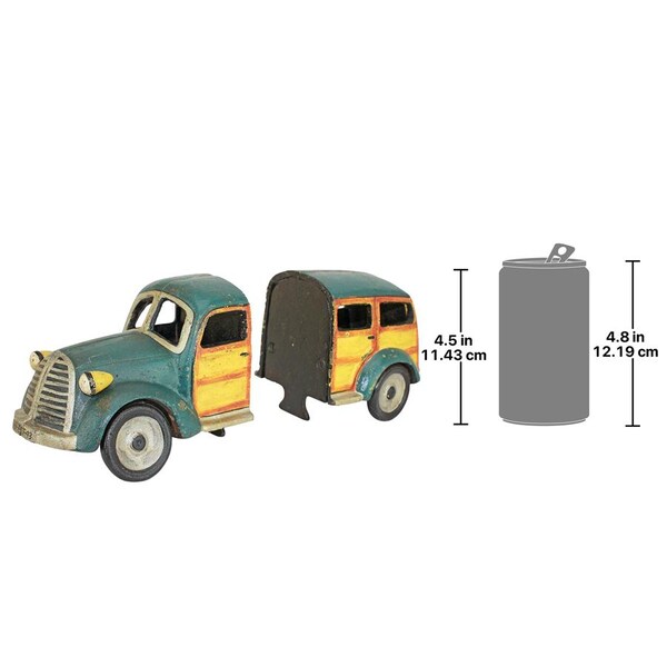 Design Toscano Woodie Wagon Cast Iron Sculptural Bookend Pair - SP2155