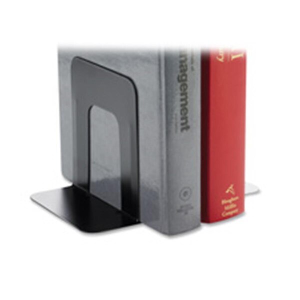 Business Source Heavy-Gauge Steel Bookends - Black - BSN42550BX