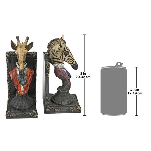 Design Toscano Serengeti Soiree Giraffe and Zebra Bookends - QS92460