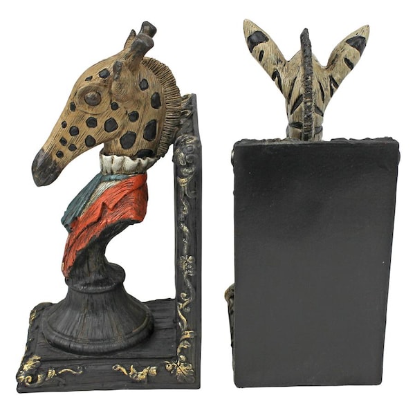 Design Toscano Serengeti Soiree Giraffe and Zebra Bookends - QS92460