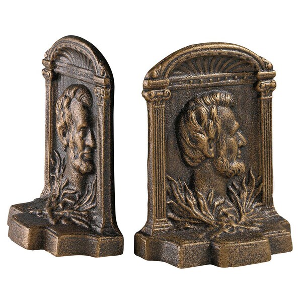 Design Toscano Abraham Lincoln (1809-1865) Cast Iron Sculptural Bookends - SP3038