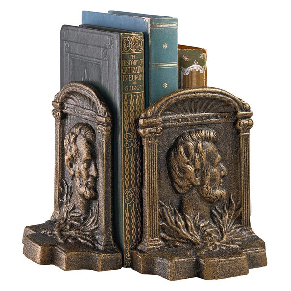 Design Toscano Abraham Lincoln (1809-1865) Cast Iron Sculptural Bookends - SP3038