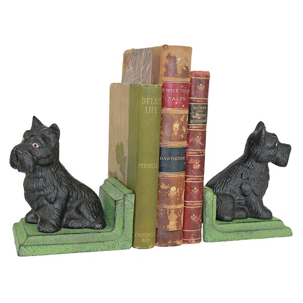 Design Toscano Sitting Scotty Dog Cast Iron Sculptural Bookend Pair - SP1331