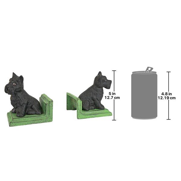 Design Toscano Sitting Scotty Dog Cast Iron Sculptural Bookend Pair - SP1331