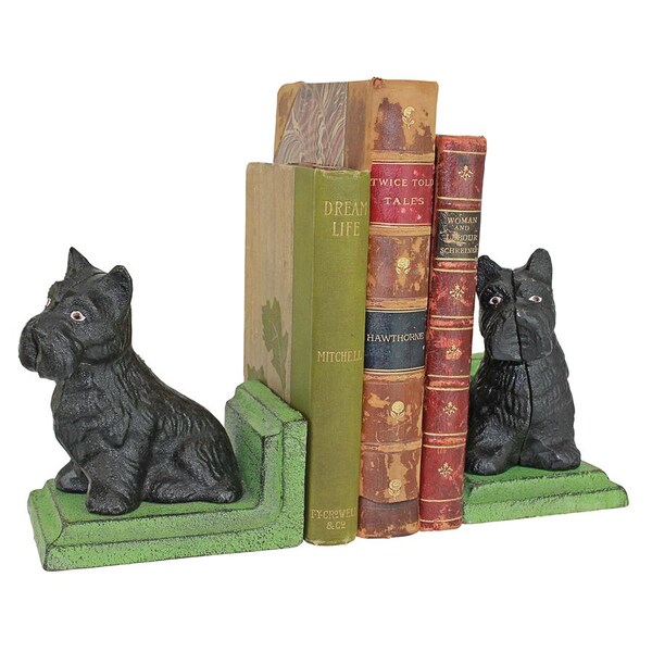 Design Toscano Sitting Scotty Dog Cast Iron Sculptural Bookend Pair - SP1331