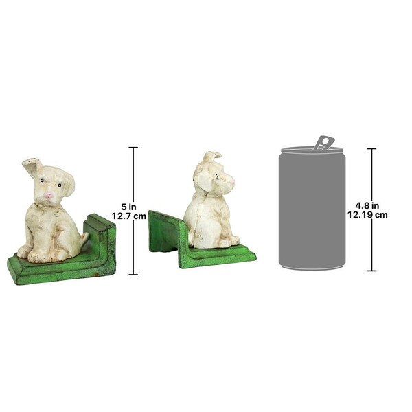 Design Toscano Wheaten Scottish Terrier Dogs Cast Iron Sculptural Bookend Pair - SP1224