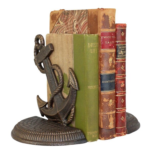 Design Toscano Maritime Anchor Cast Iron Sculptural Bookend Pair - SP625