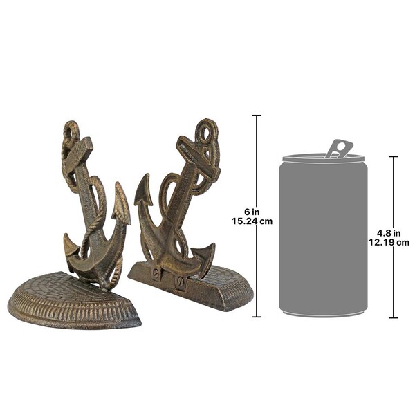 Design Toscano Maritime Anchor Cast Iron Sculptural Bookend Pair - SP625