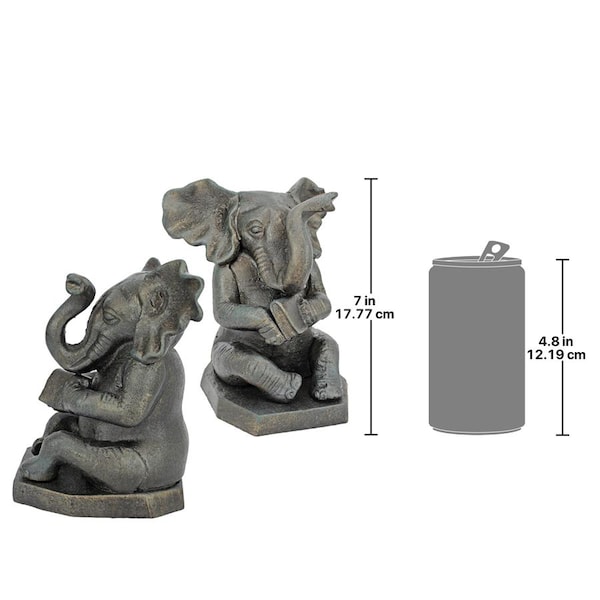 Design Toscano Educated Elephant Cast Iron Bookend: Pair - SP9739