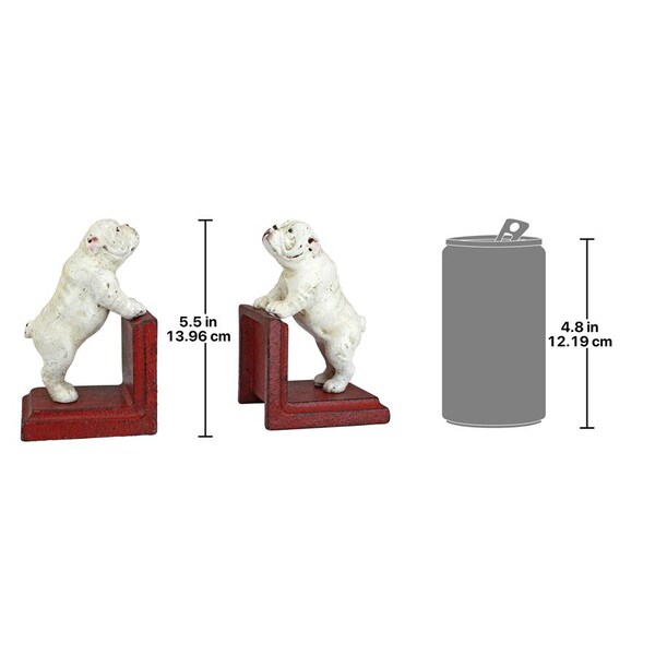 Design Toscano Over the Fence Bulldog Cast Iron Sculptural Bookend Pair - SP2524