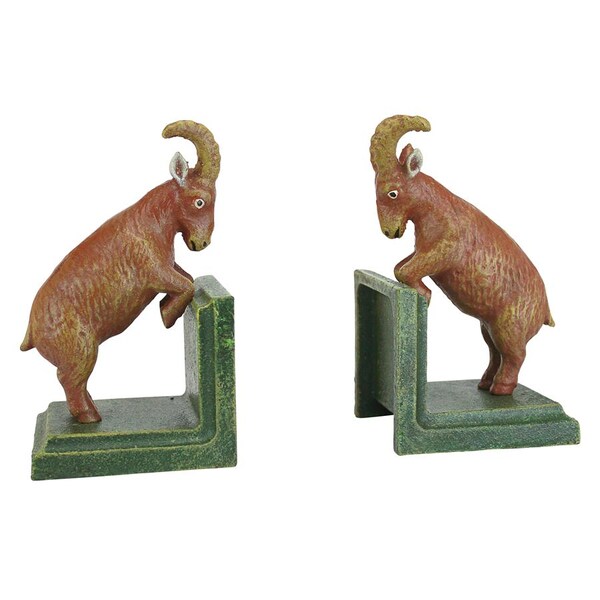 Design Toscano Billy Goat Cast Iron Sculptural Bookend Pair - SP2680