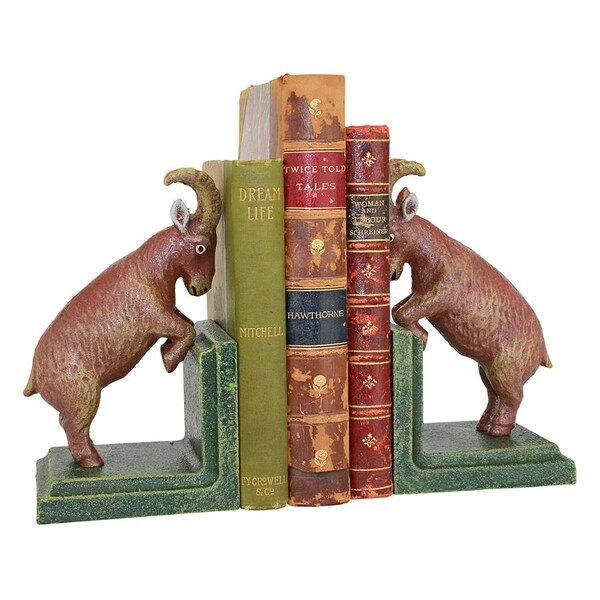 Design Toscano Billy Goat Cast Iron Sculptural Bookend Pair - SP2680