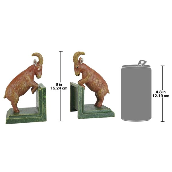 Design Toscano Billy Goat Cast Iron Sculptural Bookend Pair - SP2680