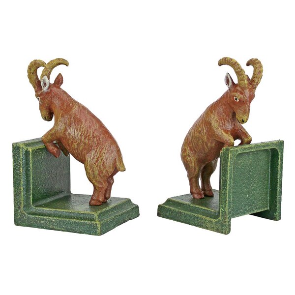Design Toscano Billy Goat Cast Iron Sculptural Bookend Pair - SP2680