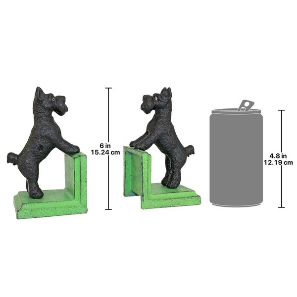 Design Toscano Over the Fence Scotty Dog Cast Iron Sculptural Bookend Pair - SP2762