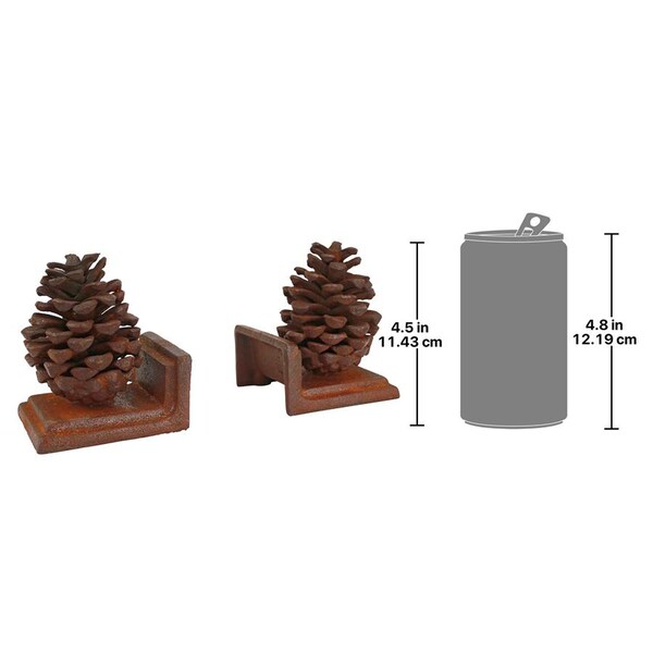 Design Toscano Grande Pinecone Cast Iron Sculptural Bookend Pair - SP339