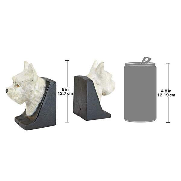 Design Toscano West Highland White Terrier Cast Iron Sculptural Bookend Pair - SP2134