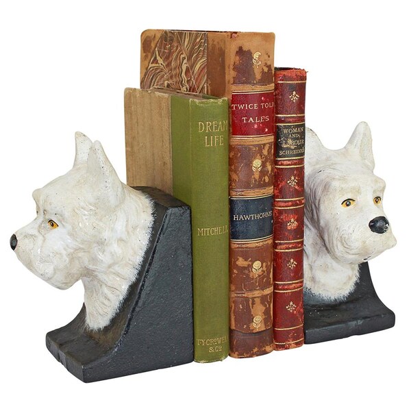 Design Toscano West Highland White Terrier Cast Iron Sculptural Bookend Pair - SP2134