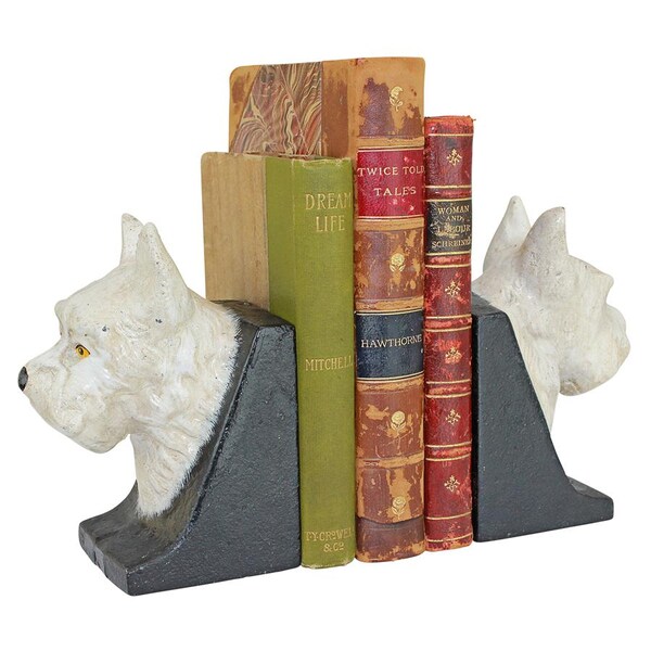 Design Toscano West Highland White Terrier Cast Iron Sculptural Bookend Pair - SP2134
