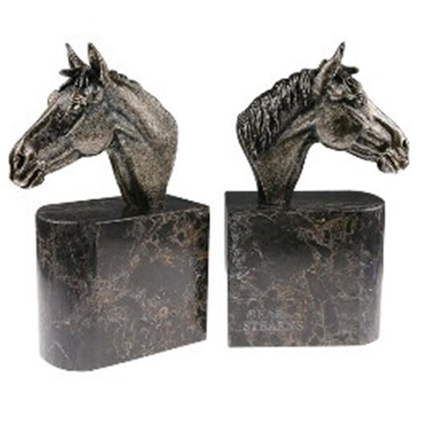 Gfancy Fixtures Jadestone Bookends - Horsehead - 4.5W x 2.75D x 9H - GF2797816