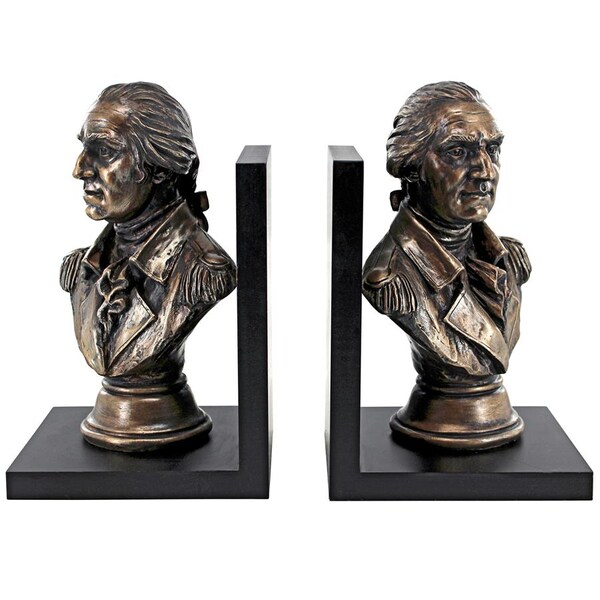 Design Toscano George Washington American Statesman Sculptural Bookends - JQ9818
