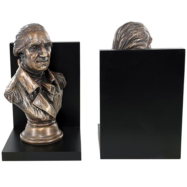 Design Toscano George Washington American Statesman Sculptural Bookends - JQ9818