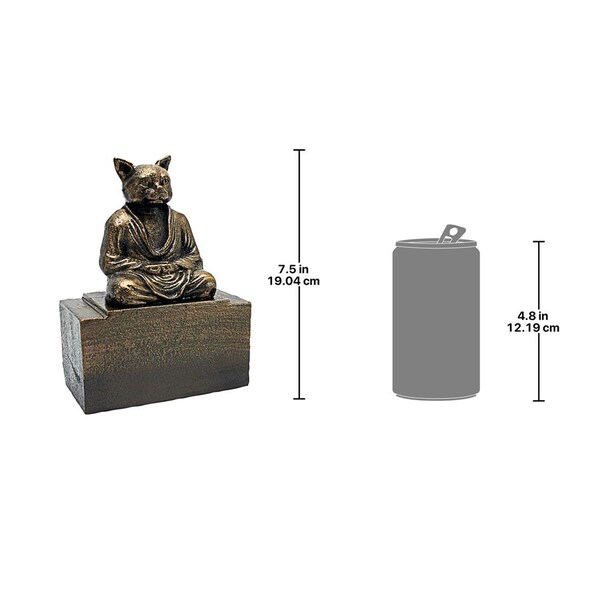 Design Toscano Meditating Asian Cat Cast Iron Feline Bookend - SP7402