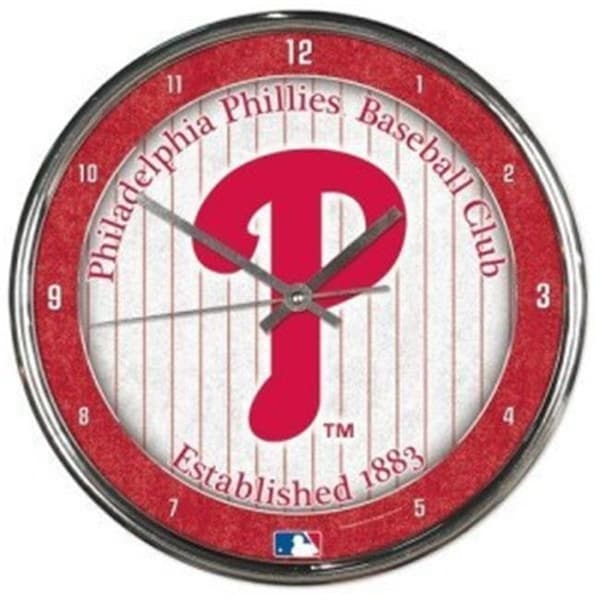 Wincraft Philadelphia Phillies Clock Round Wall Style Chrome - 1094327948