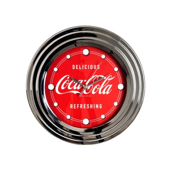 Toy Time Coca-Cola Clock with Chrome Finish Delicious Style 12 inch - 796323NLN