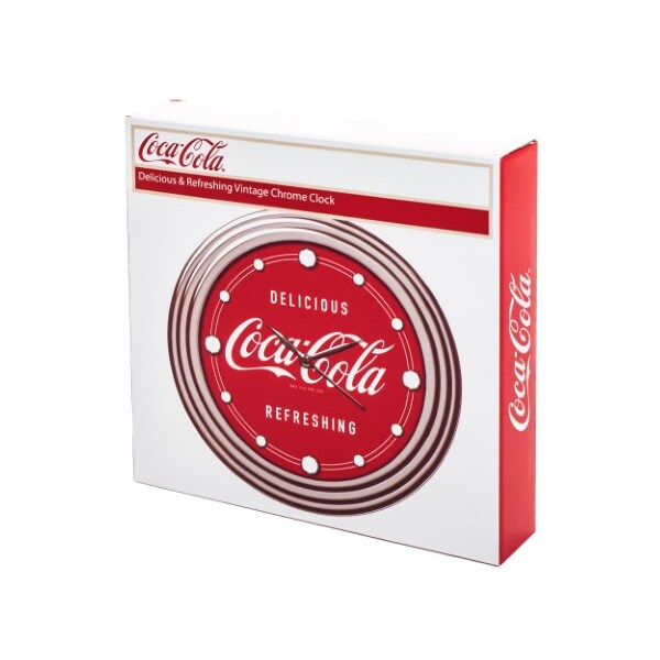 Toy Time Coca-Cola Clock with Chrome Finish Delicious Style 12 inch - 796323NLN