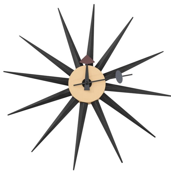 Leisuremod Maxi Modern Design Colorful Star Silent Non-Ticking Wall Clock, Black - MCL18BL