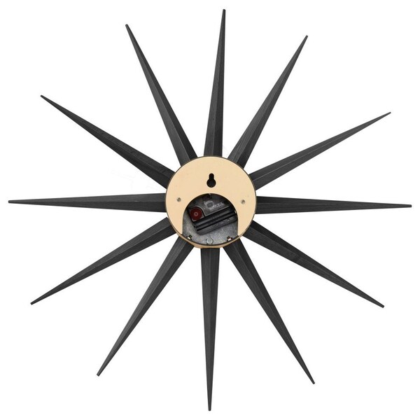Leisuremod Maxi Modern Design Colorful Star Silent Non-Ticking Wall Clock, Black - MCL18BL