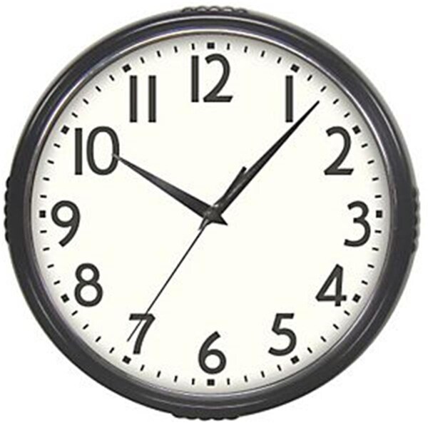Westclox 32042BK 9.5 in. Round Wall Clock, Black - WE388150