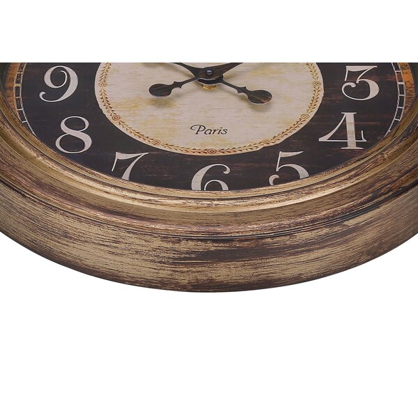 Monarch Specialties Clocks, 18'' Round, Wall Clock, Antique Brown, Traditional - I 9092