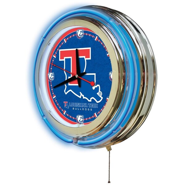 Holland Bar Stool Co Louisiana Tech University Double Neon 15" Clock - CLK15LATECH