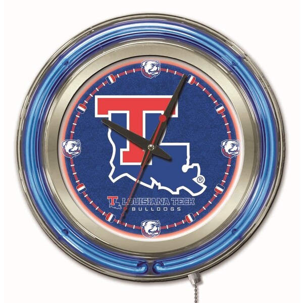 Holland Bar Stool Co Louisiana Tech University Double Neon 15" Clock - CLK15LATECH