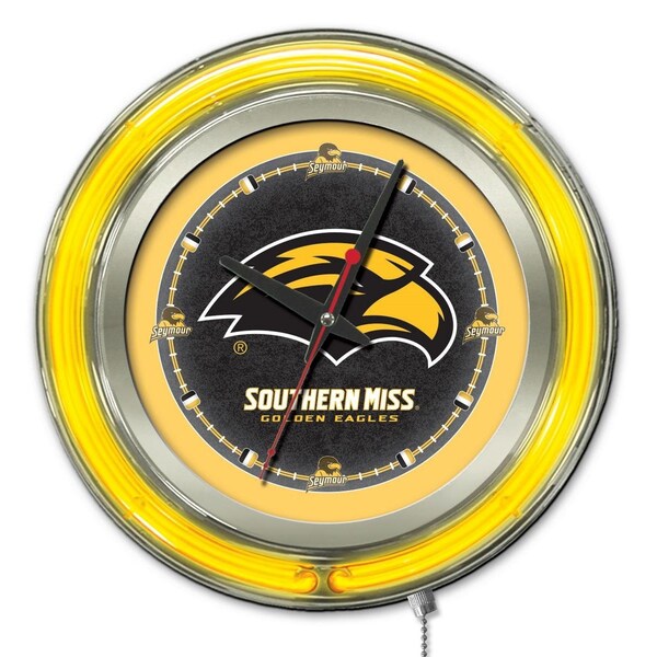 Holland Bar Stool Co University of Southern Mississippi Double Neon 15" Clock - CLK15SOUMIS