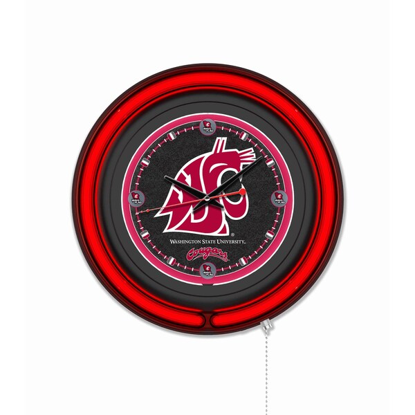Holland Bar Stool Washington State University 15 Double Neon Wall Clock - CLK15BK