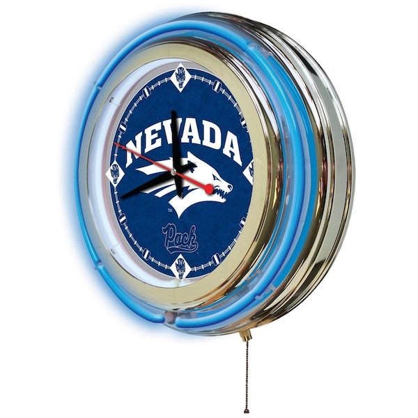 Holland Bar Stool Co University of Nevada Double Neon 15" Clock - CLK15NEVAUN