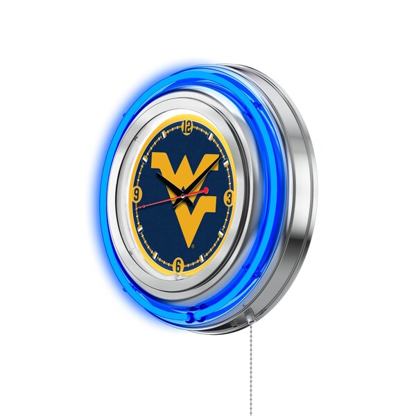 Holland Bar Stool Co West Virginia University Double Neon 15" Clock - CLK15WESTVA