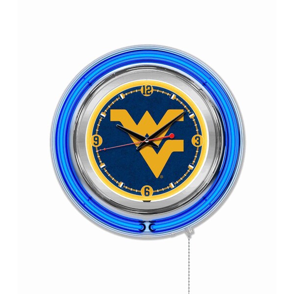 Holland Bar Stool Co West Virginia University Double Neon 15" Clock - CLK15WESTVA