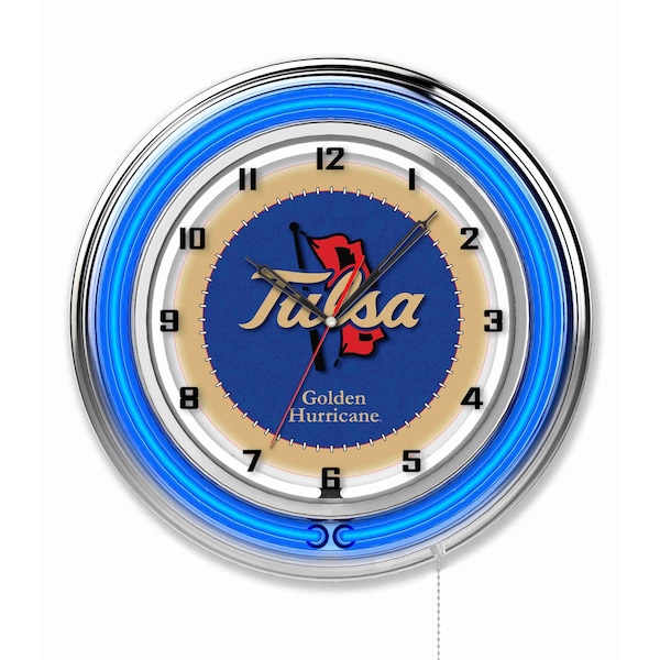 Holland Bar Stool Co University of Tulsa Double Neon 19" Clock - CLK19TULSAU