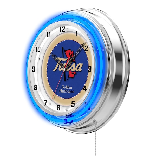 Holland Bar Stool Co University of Tulsa Double Neon 19" Clock - CLK19TULSAU