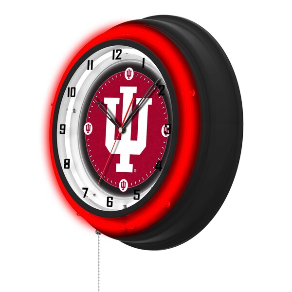 Holland Bar Stool Indiana University 19 Double Neon Wall Clock - CLK19BK