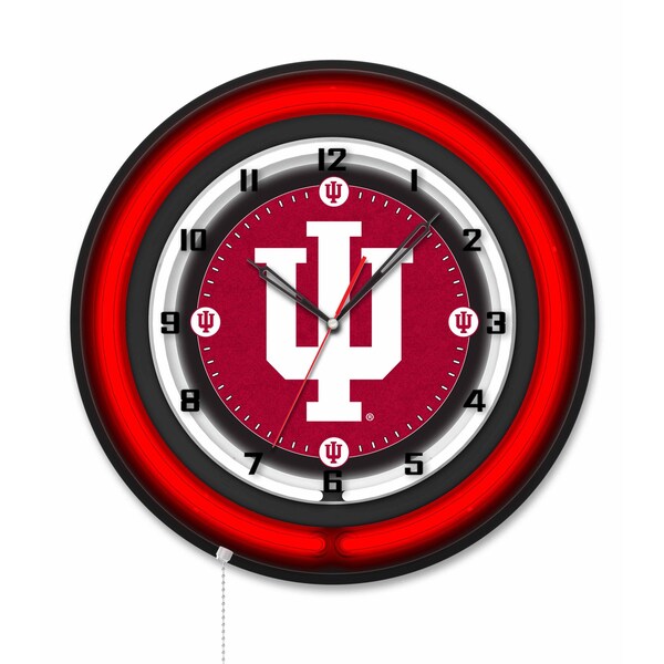 Holland Bar Stool Indiana University 19 Double Neon Wall Clock - CLK19BK