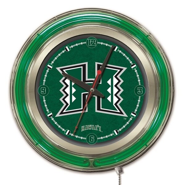 Holland Bar Stool Co University of Hawaii Double Neon 15" Clock - CLK15HAWAII