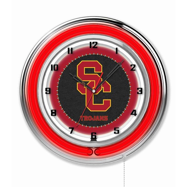 Holland Bar Stool Co University of Southern California Double Neon 19" Clock (USC) - CLK19SOUCAL